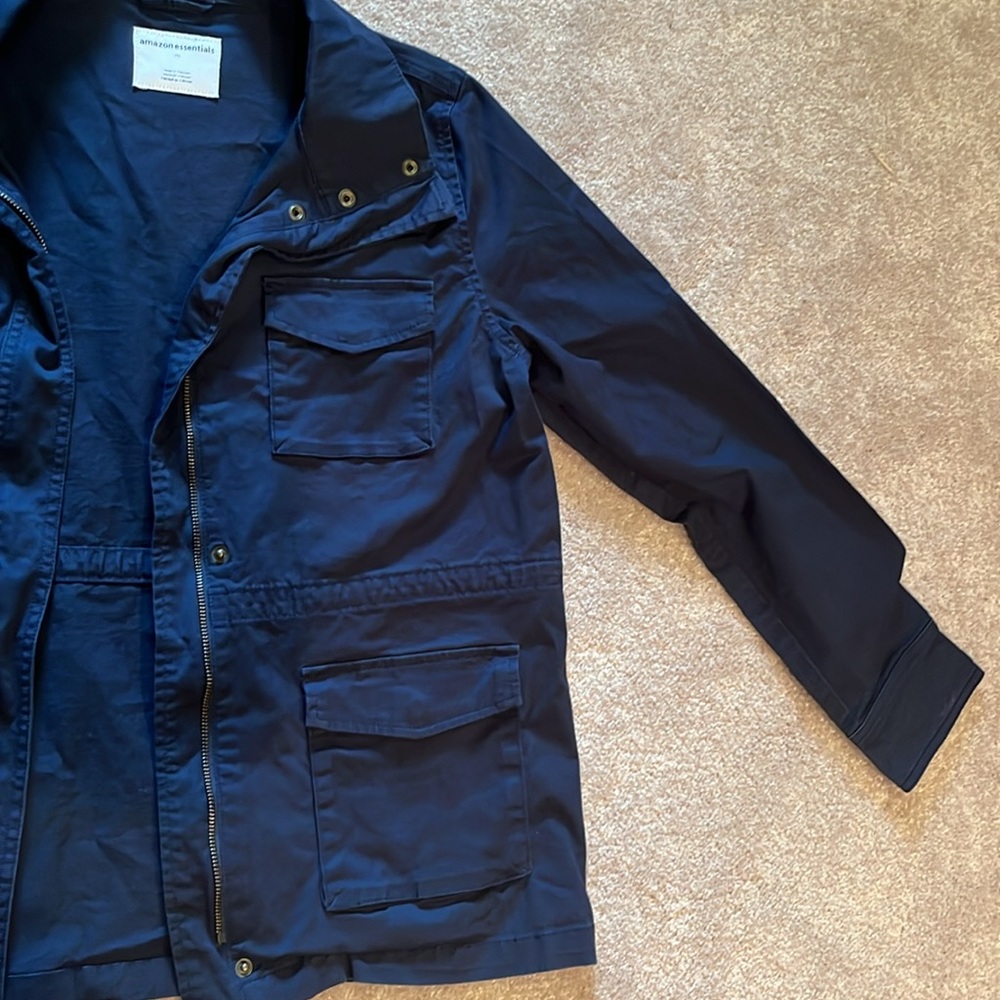 Medium Navy Blue Amazon Essentials Utility Coat - image 4